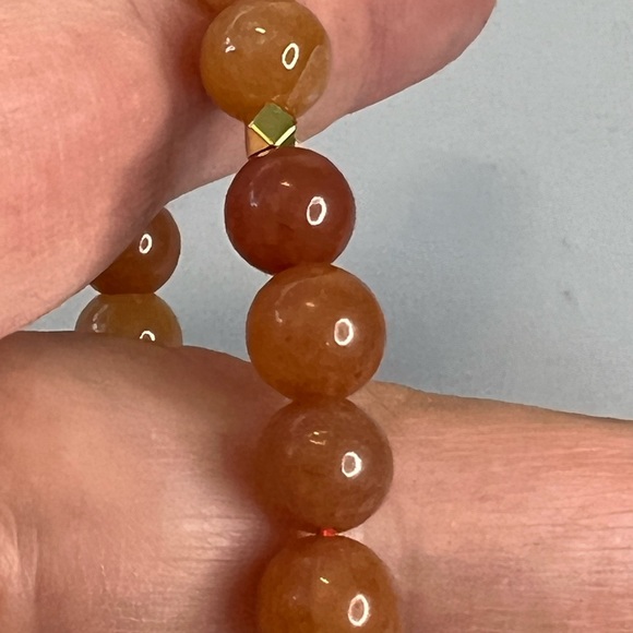 Rich red agate 8mm with alluvial gold beads stretchy bracelet - Picture 7 of 7